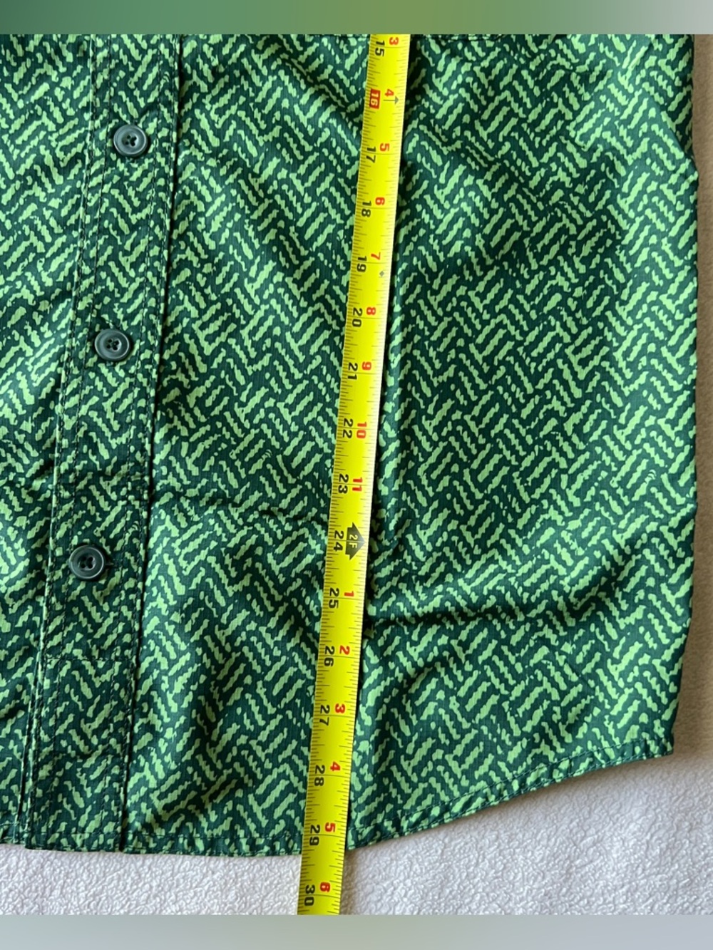 Duluth Trading Men's S Vented Outdoor Shirt Green Print Short Sleeve Button Down - Picture 12 of 13